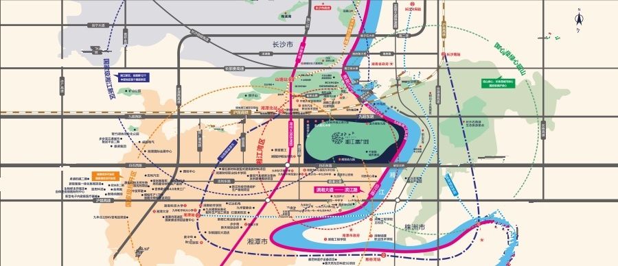 湘江富力城（别墅）位置交通图