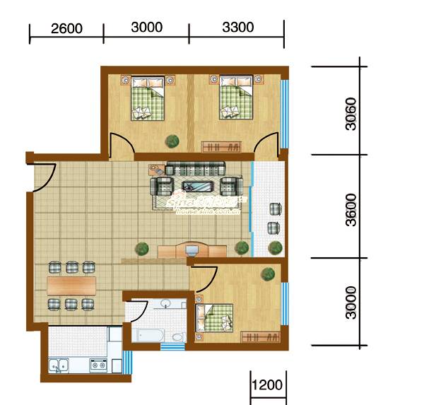时尚康都普通住宅108㎡户型图