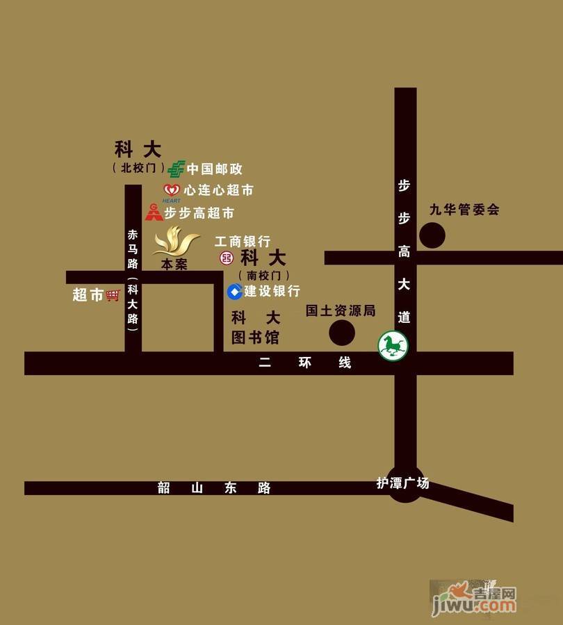 科大御花苑位置交通图1