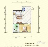 金芙蓉岳塘映象1室1厅1卫73.7㎡户型图